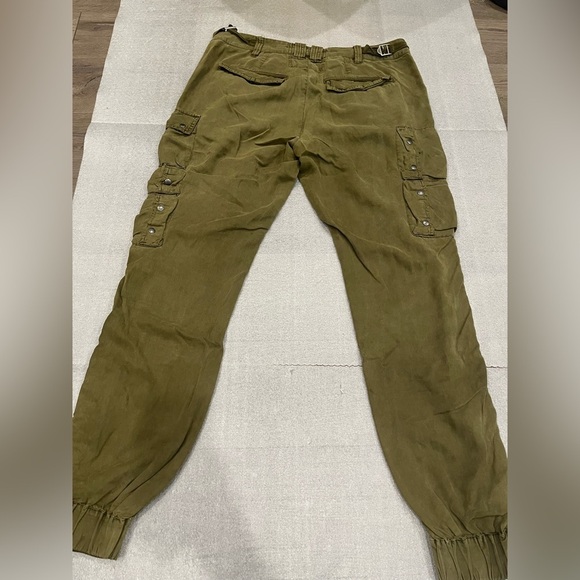 [US10]Polo by Ralph Lauren Green Cargo Pants Jogger Tencel WMN Military - Picture 2 of 7